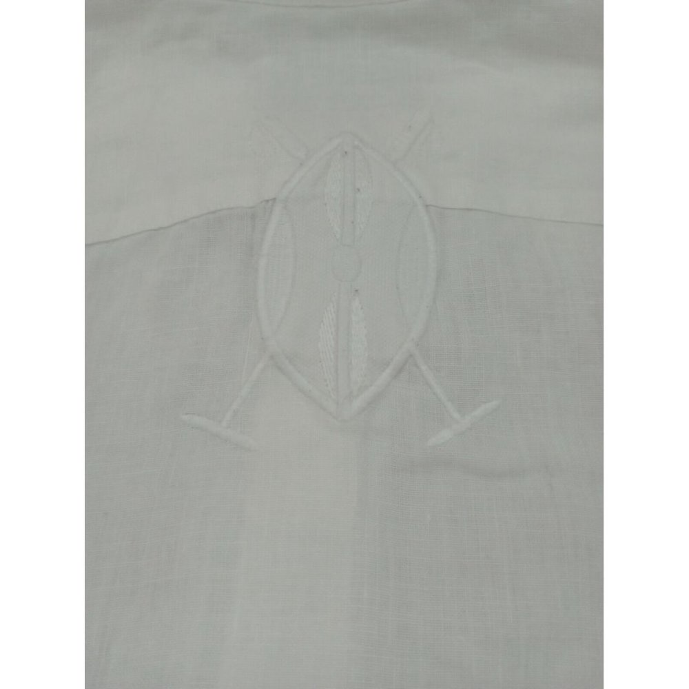 LA MARTINA Solid White Linen Long Sleeve Shirt Size M EC - Picture 7 of 8